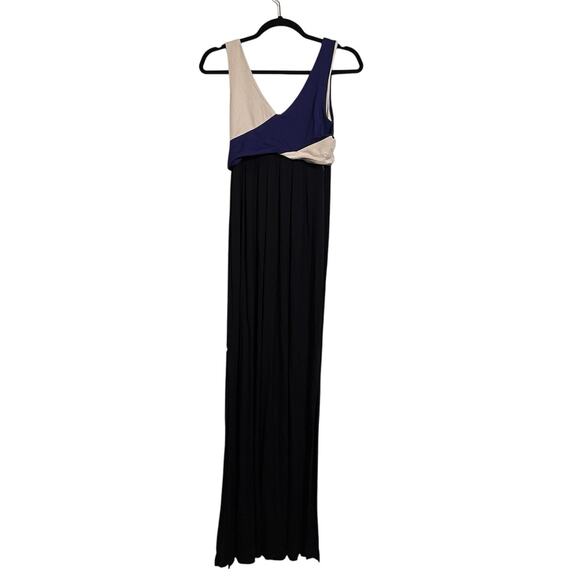 Anthropologie Maeve Elysian Maxi Dress Size XS Black Blue Ivory Colorblock Tank - Picture 3 of 13